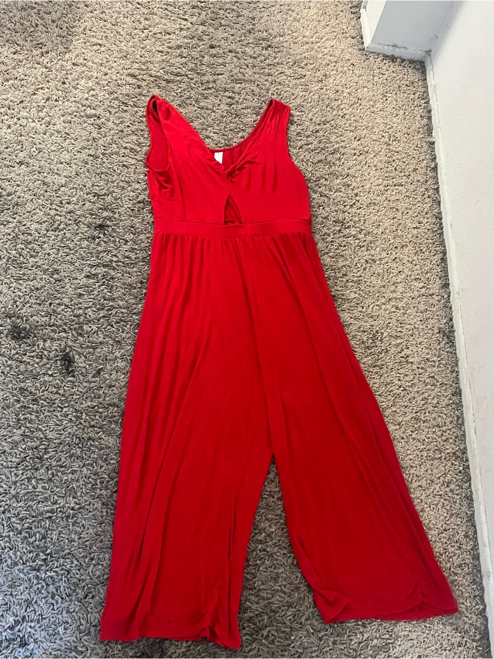 Red Sleeveless One-Piece Jumpsuit